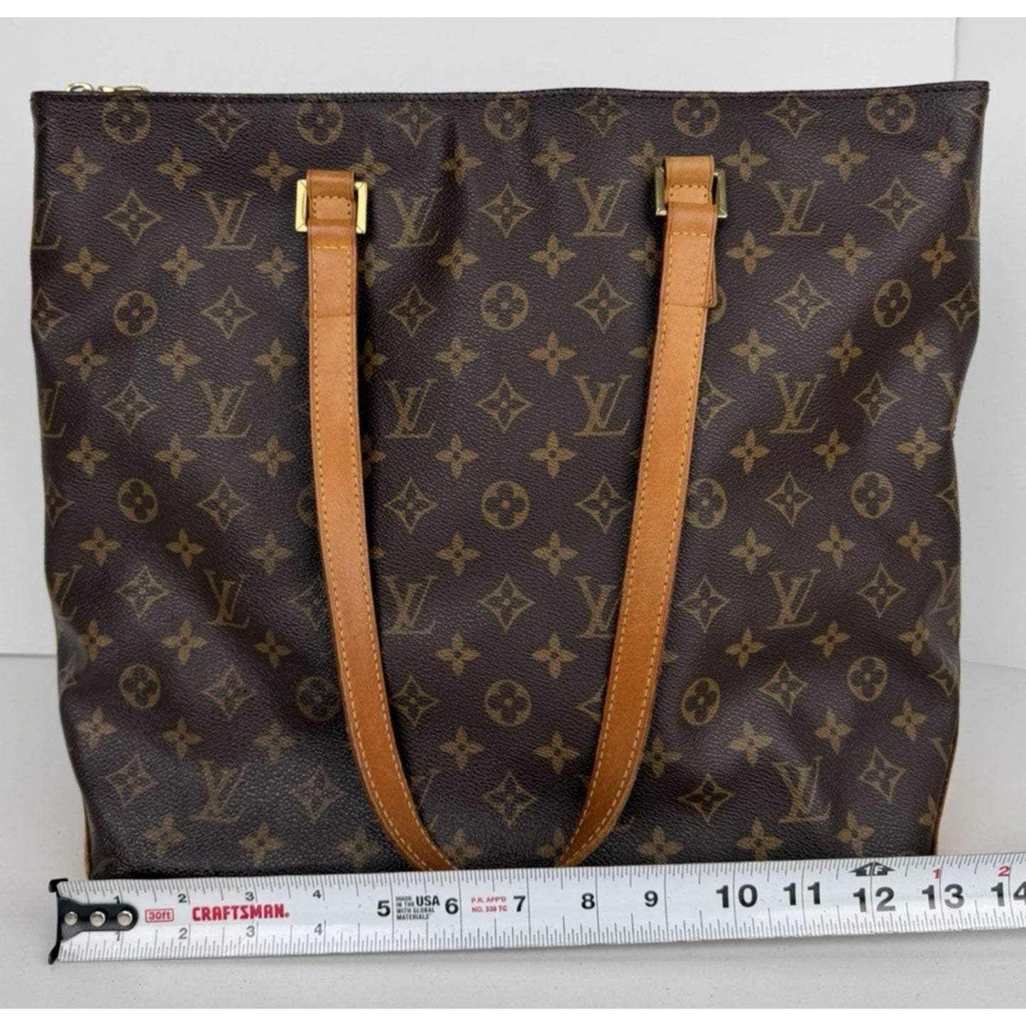 Louis Vuitton Cabas Mezzo Tote Bag in Brown Coated Canvas Vintage 2000 S06
