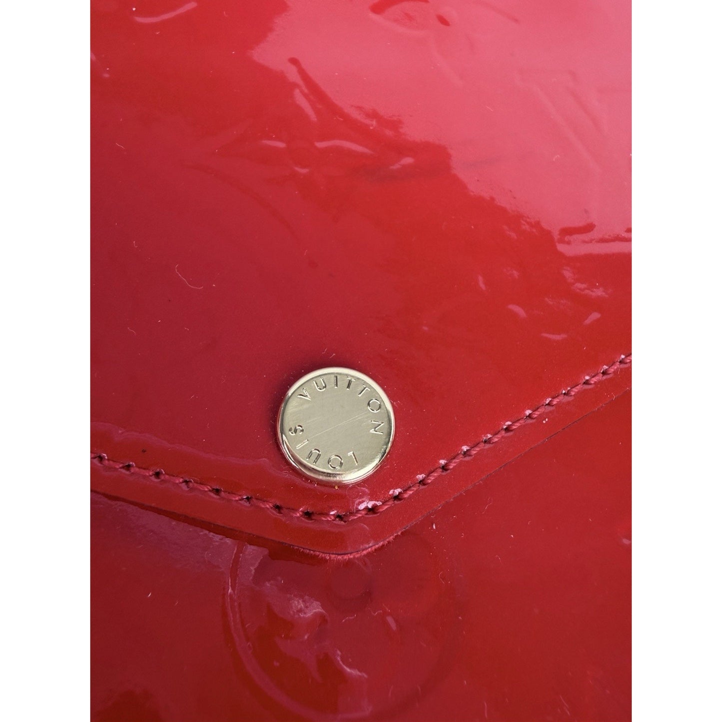 Louis Vuitton Monogram Vernis Pochette Felicie in Red Patent Leather 2016 S12