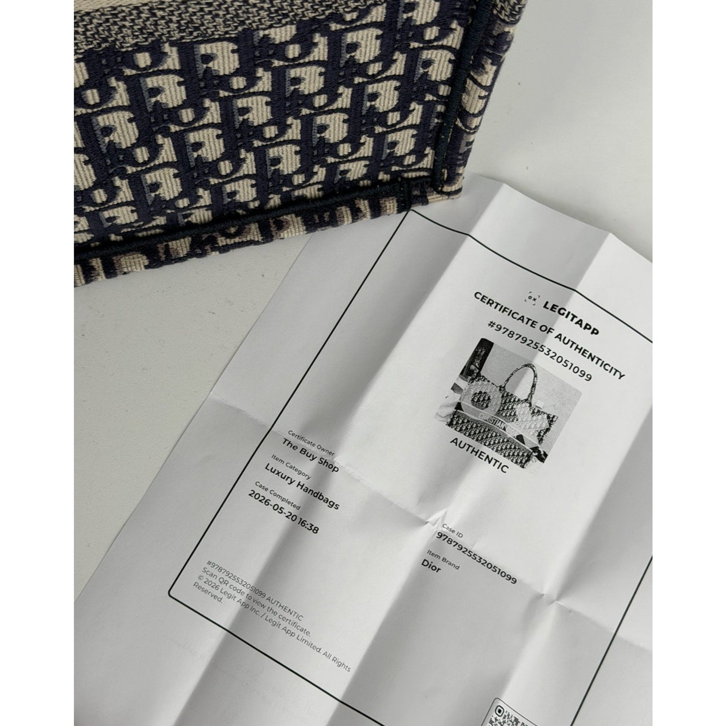 Christian Dior Oblique Large Book Tote Bag Blue Classic Monogram Canvas 2019 D3