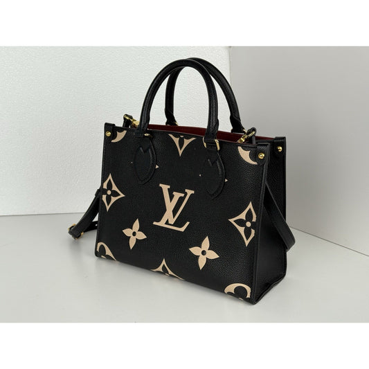 Louis Vuitton On The Go Handbag Pm Size Monogram Empreinte Bicolor