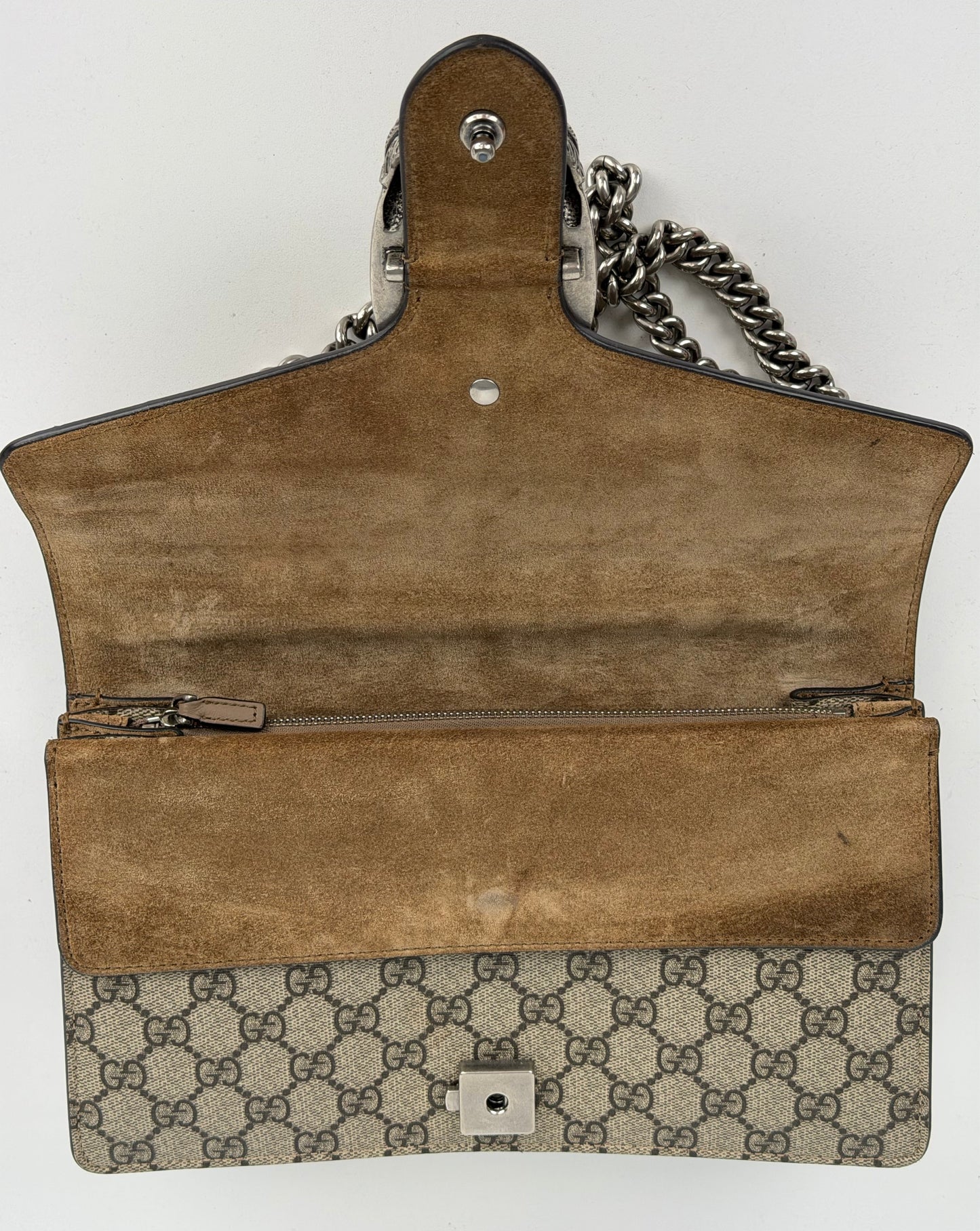 Gucci Dionysus Shoulder Bag Medium in Brown GG Supreme Coated Canvas YS-09