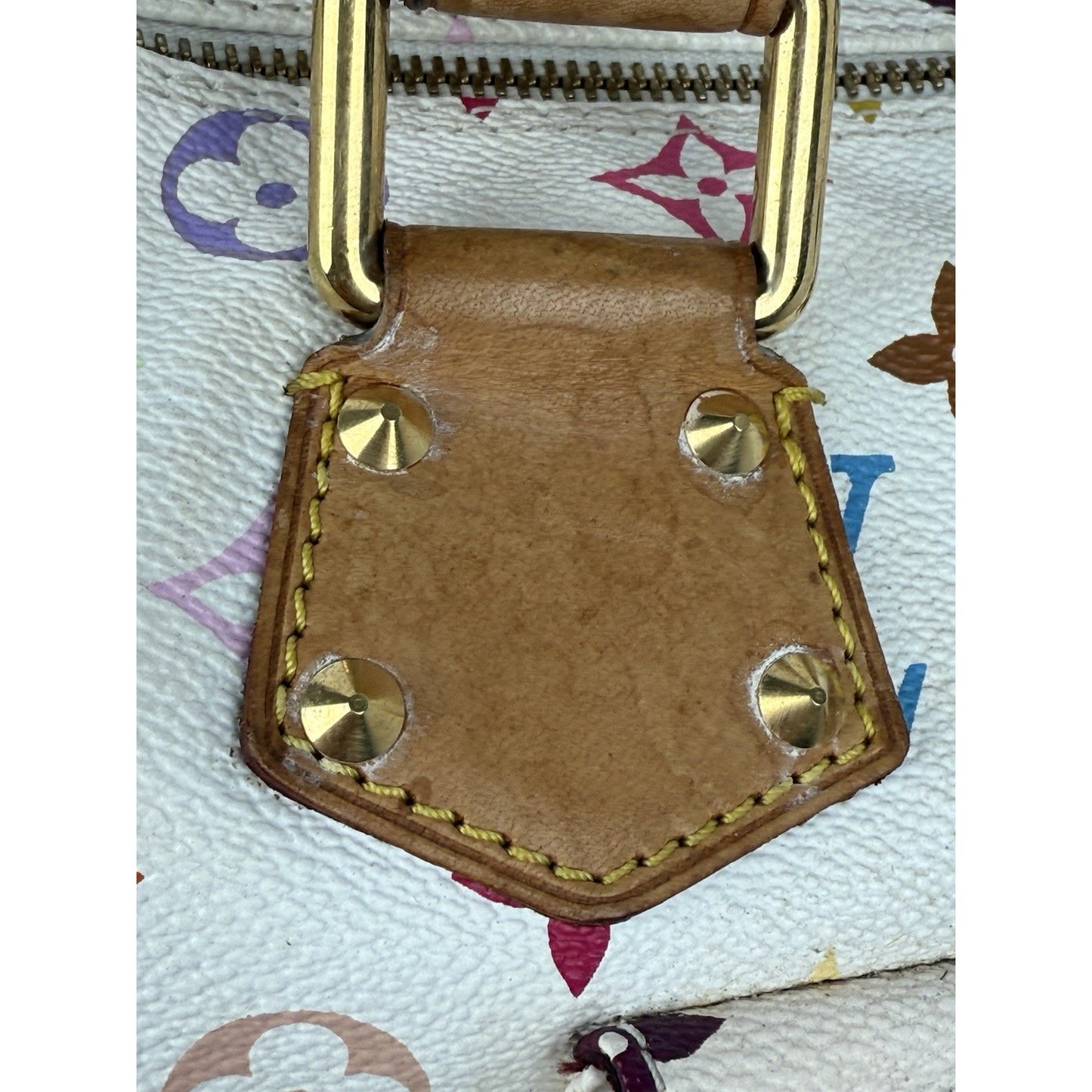 LOUIS VUITTON Speedy 30 Handbag White & Multicolor Monogram Canvas
