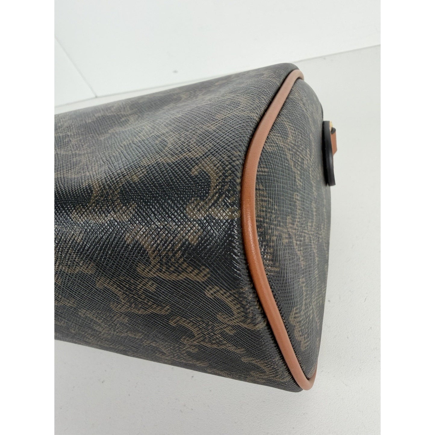 Celine Small Boston Bag in Tan Triomphe Coated Canvas F1
