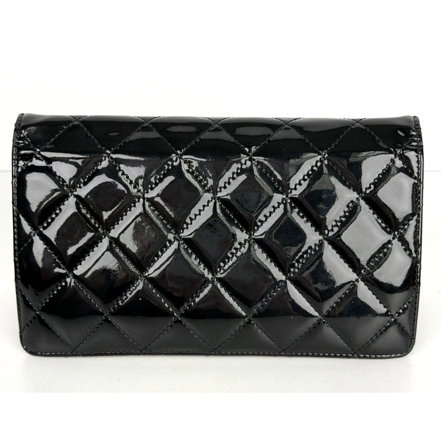 Chanel Brilliant Yen Wallet in Black Quilted Patent Leather 2009-2010 K1
