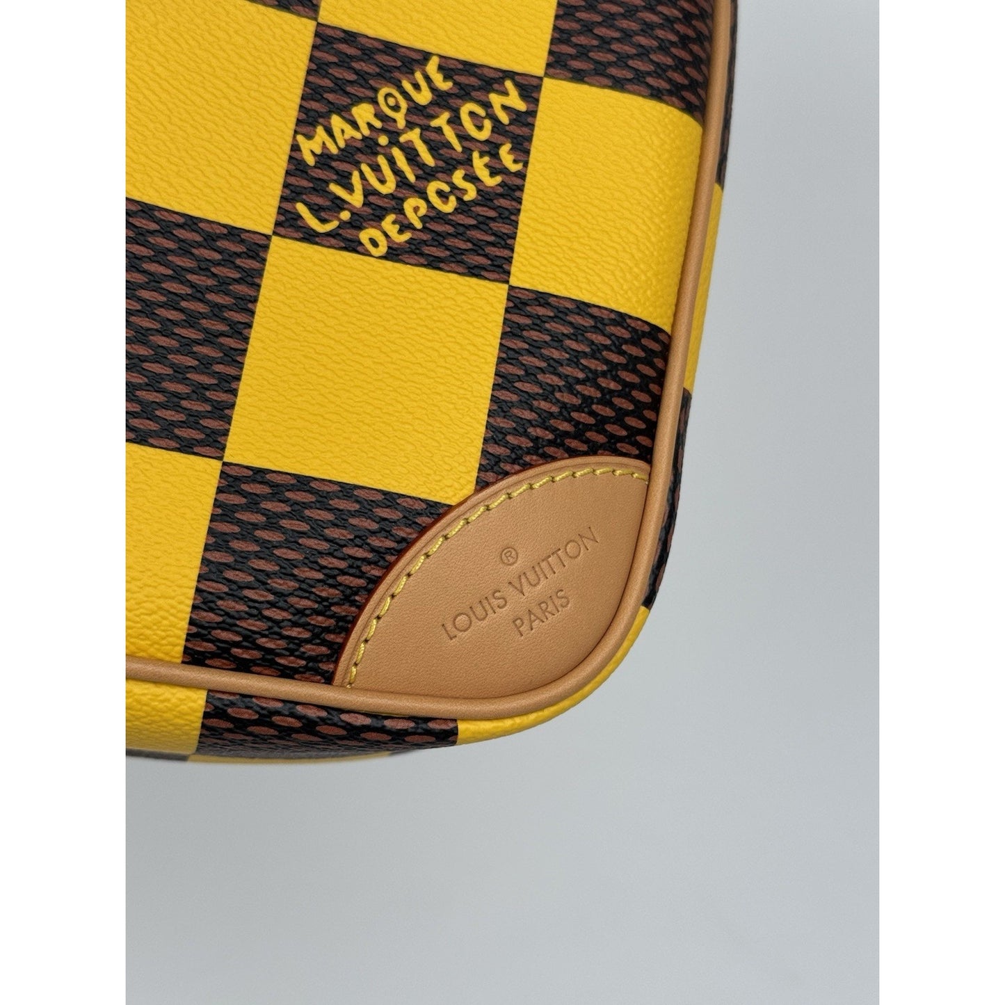 Louis Vuitton Damier Pop Chess Messenger Jaune Mat Yellow Bag