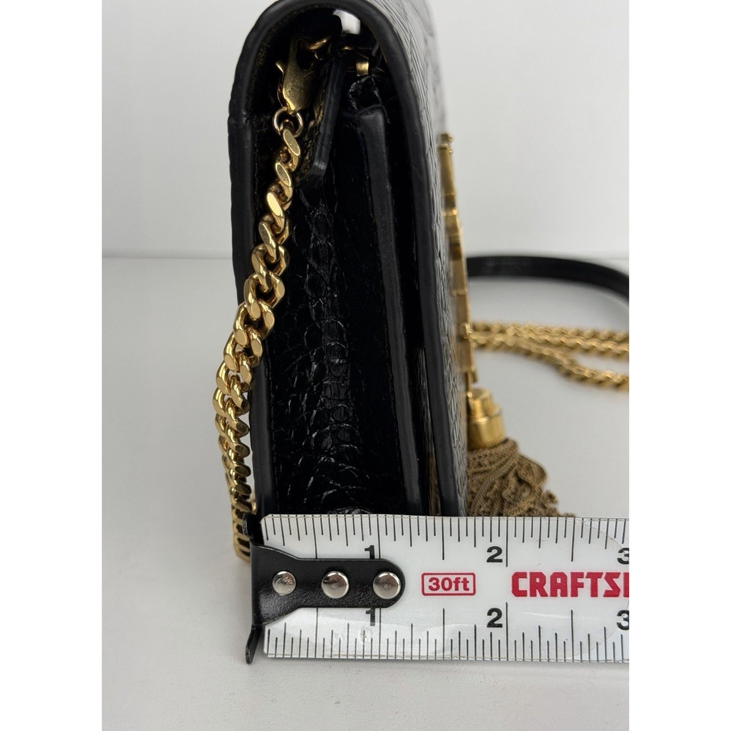 Saint Laurent Kate Shoulder Bag Small Tassel in Black Leather C3