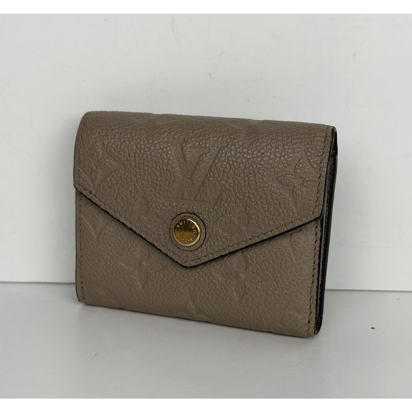 Louis Vuitton Zoe Wallet Tourterelle Gray Monogram Empreinte Leather NFC S