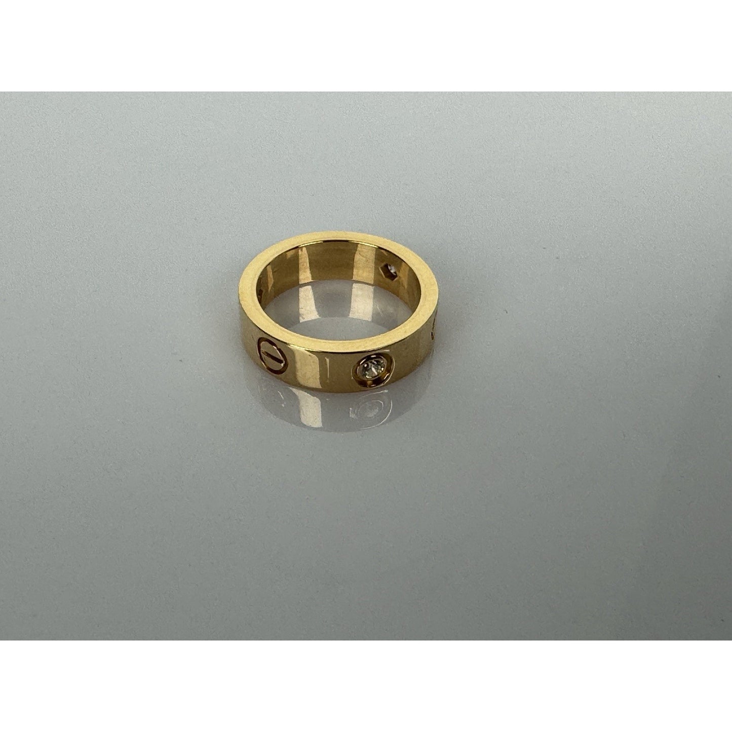 Cartier Love Classic 3-Diamond Band Ring in 18K Yellow Gold, Size 6