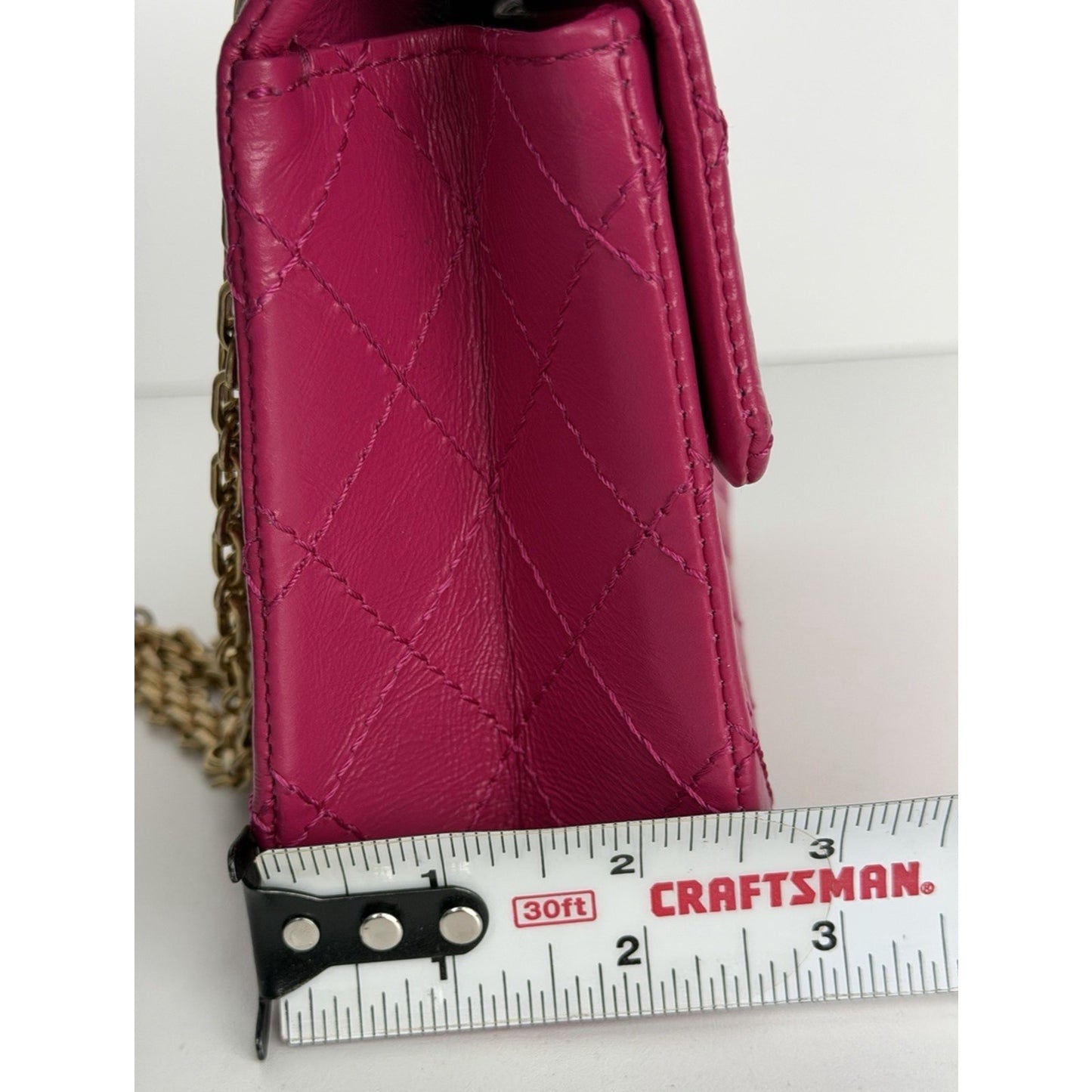 Chanel 2.55 Reissue Mini Flap Bag Quilted Calfskin Leather Pink Microchipped C9