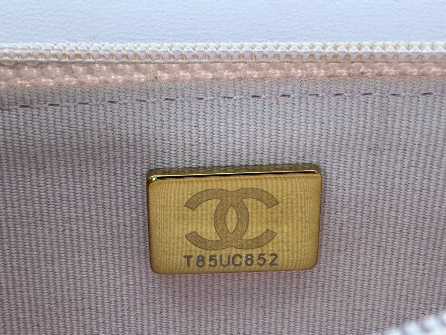 Chanel Pink Quilted Leather Pearl Wallet on Chain With Gold Hardware