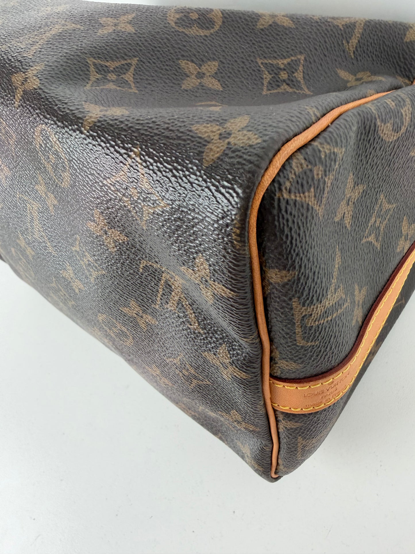 Louis Vuitton Monogram Speedy 30 Handbag in Brown LV Monogram Coated Canvas 2016 YE-8