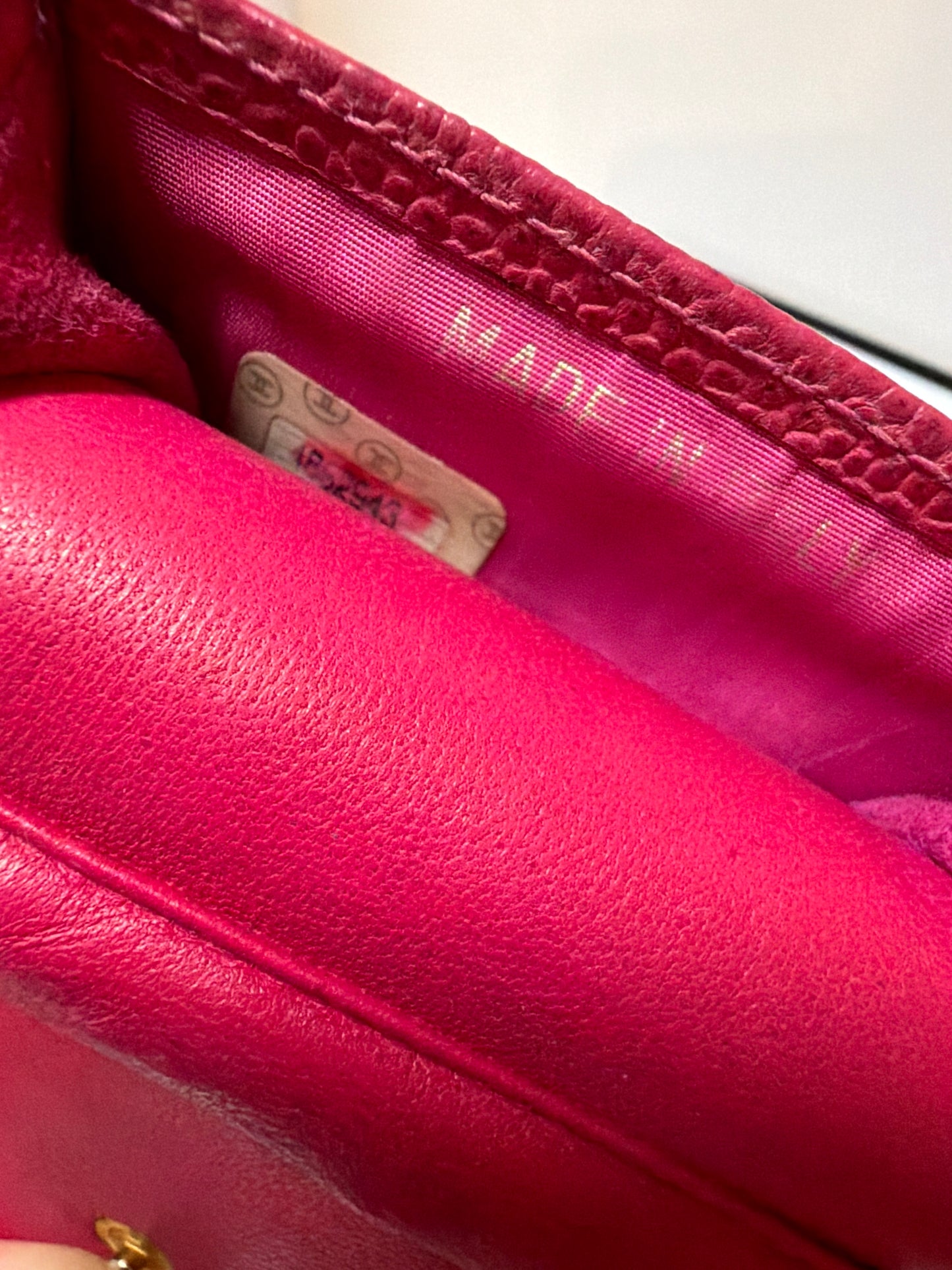 Chanel Vintage CC Phone Holder Crossbody Bag Red Caviar Leather