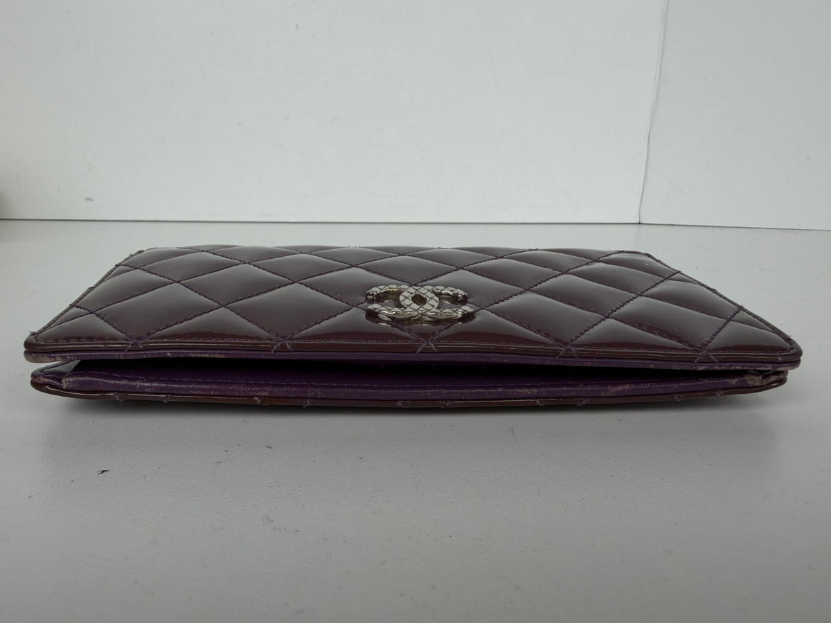 Chanel Quilted Patent Leather Wallet in Shiny Burgundy 2011 K-3