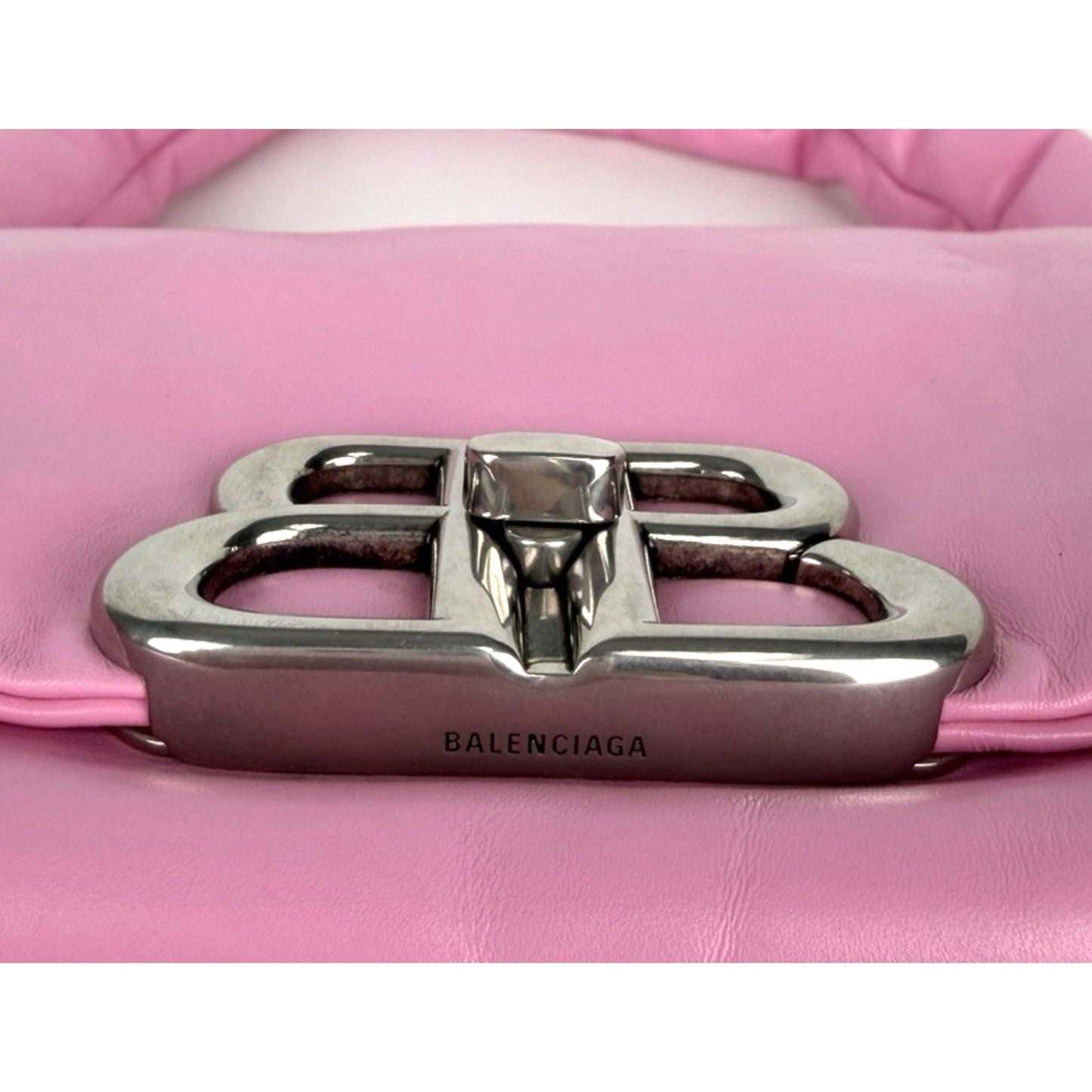 Balenciaga Monaco Small Sling Bag in Pink Puffy Leather E7