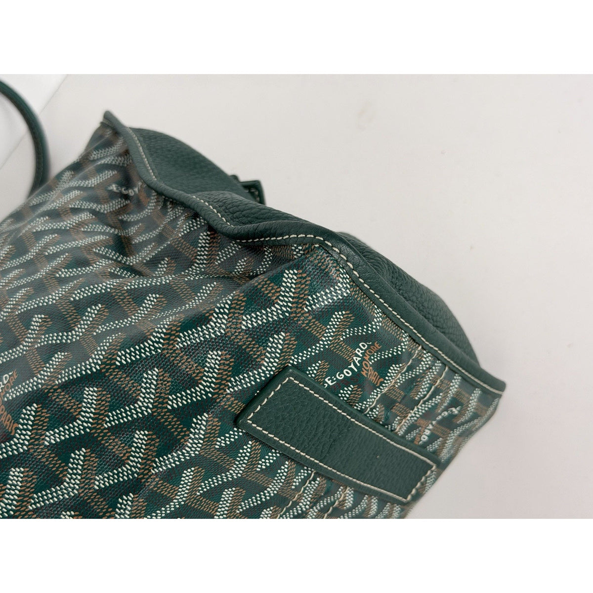 Goyard Sac Hardy PM Tote Bag in Green Goyardine Coated Canvas with Pouch E-8