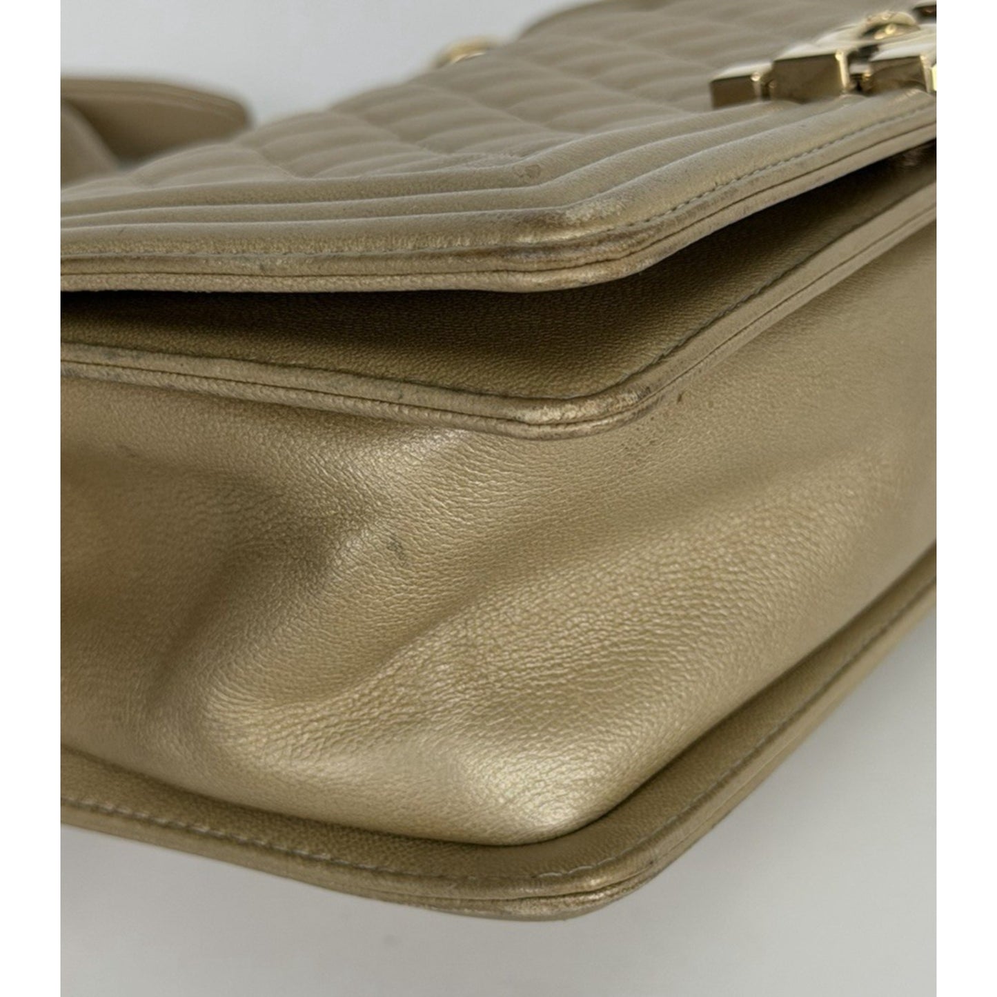 Chanel Medium Boy Flap Bag in Gold or Dark Beige Caviar Leather F1