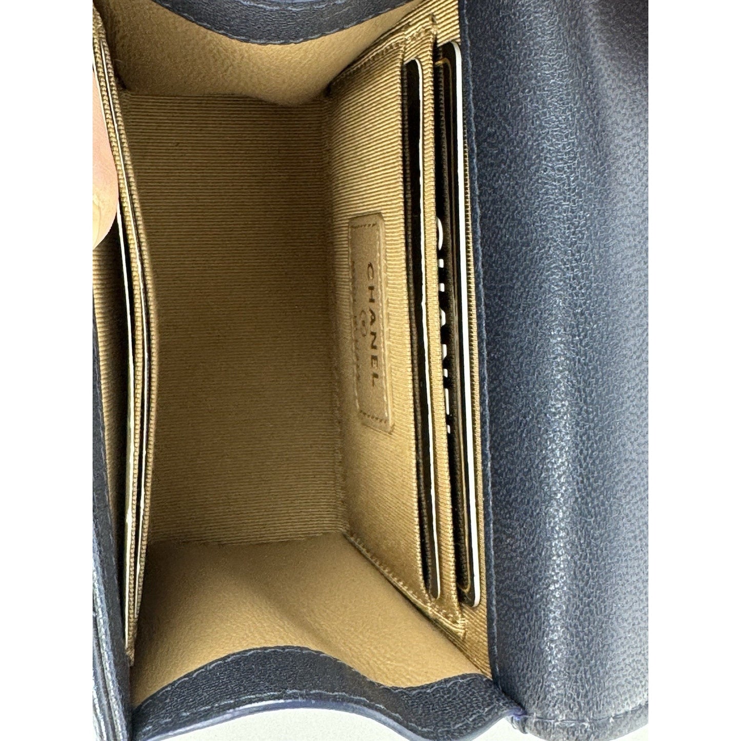 Chanel Mini Flap Navy Blue Metallic Lambskin with Pearl Hardware (2019) D-6