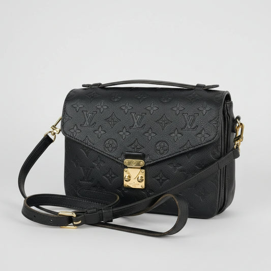 Louis Vuitton Pochette Metis Bag in Black Monogram Empreinte Leather NFC F2