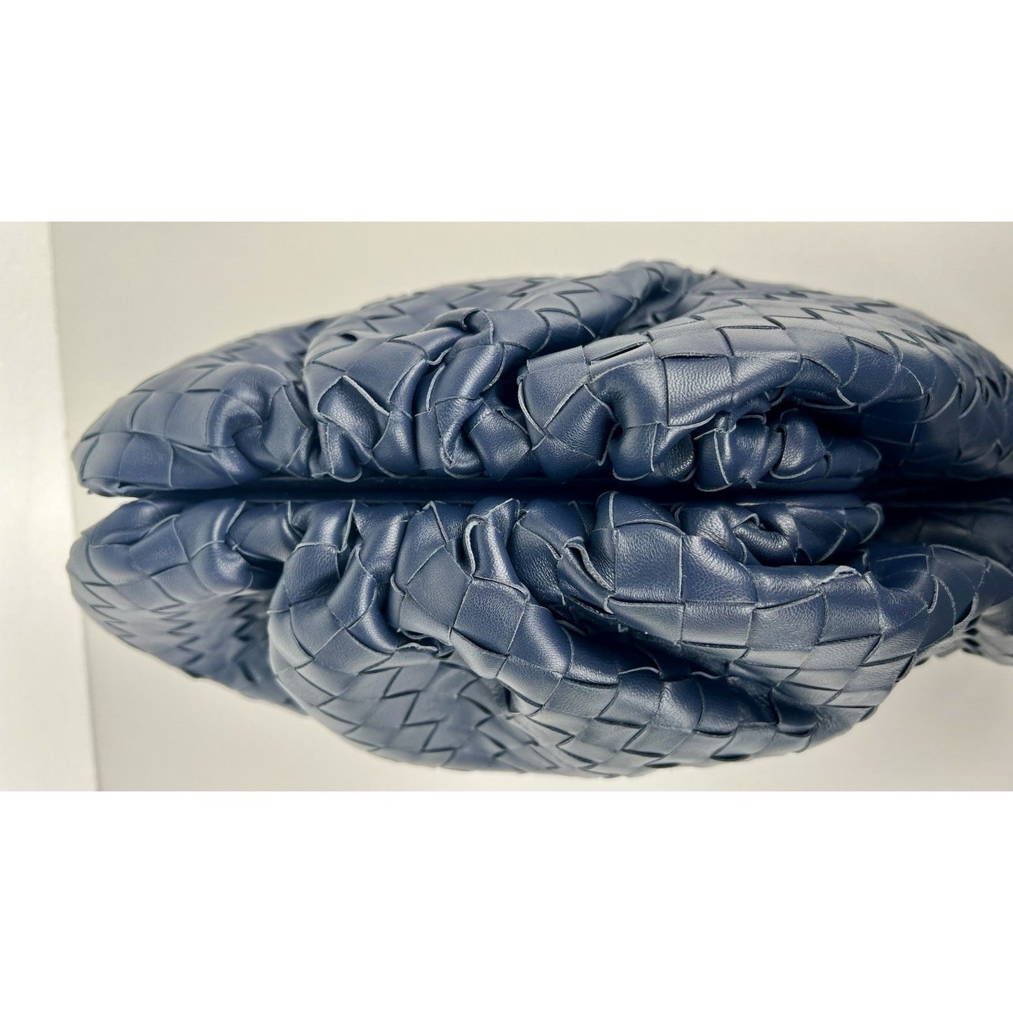 Bottega Veneta The Pouch Intrecciato Leather Blue