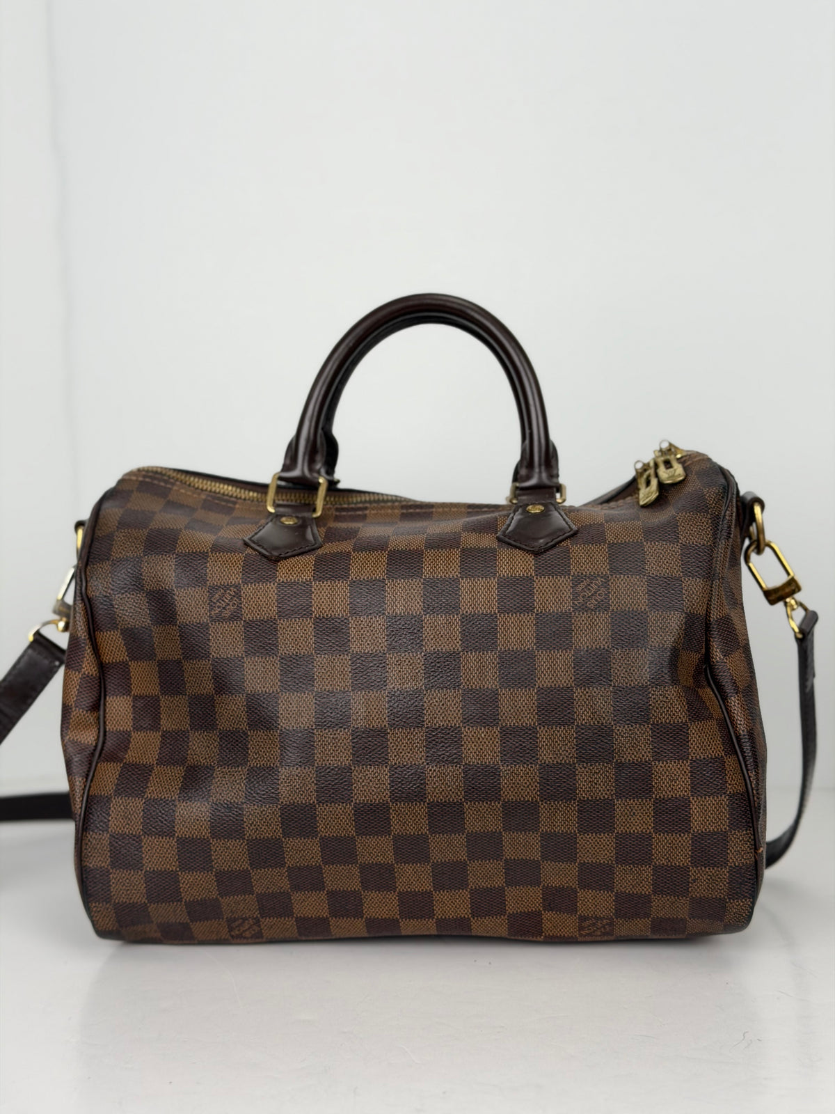 Louis Vuitton Damier Ebene Speedy Bandouliere 30 in Coated Canvas YC1