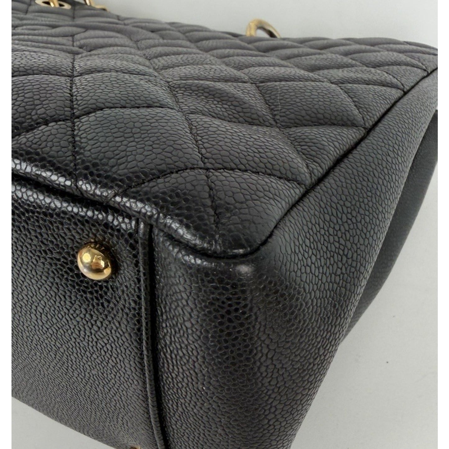 Chanel Grand Shopping Tote XL Bag in Black Quilted Caviar Leather 2013 D6