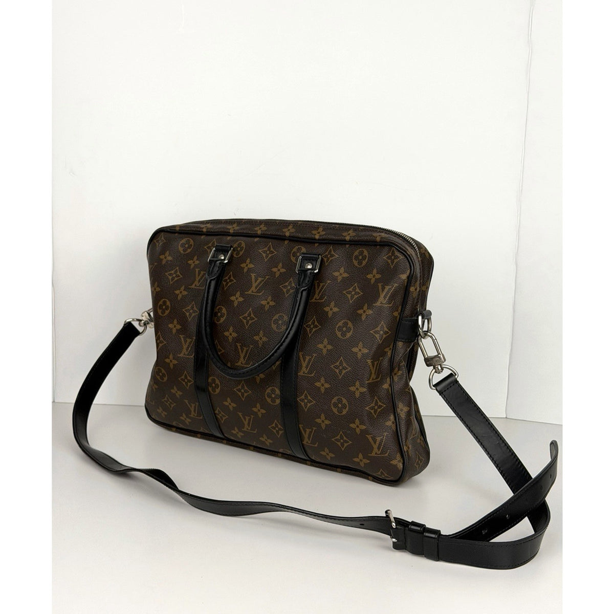 Louis Vuitton Porte-Documents Voyage Briefcase Bag PM in Brown Canvas 2017 S-19