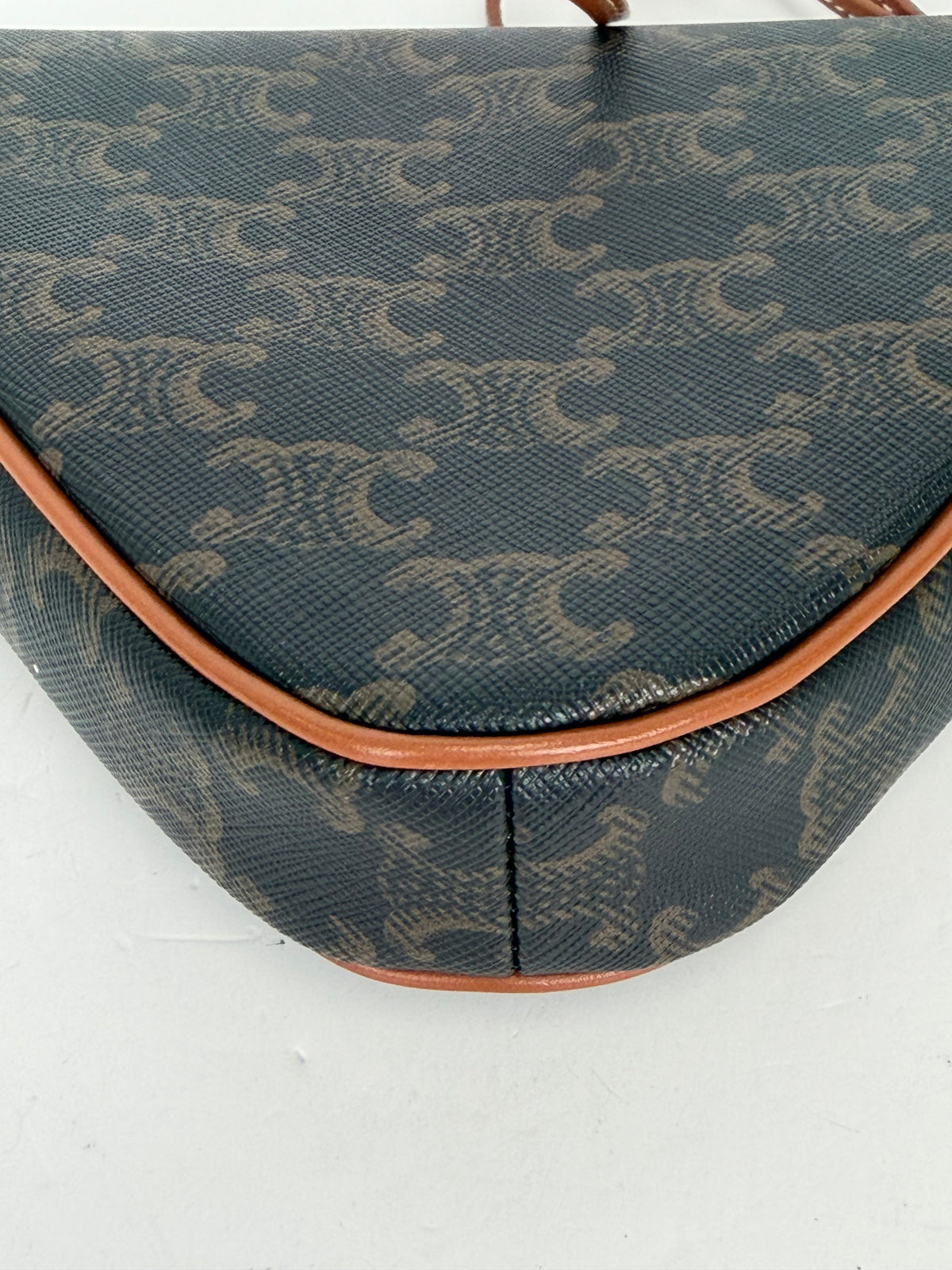 Celine Triangle Crossbody Bag in Brown Triomphe Coated Canvas YE-6