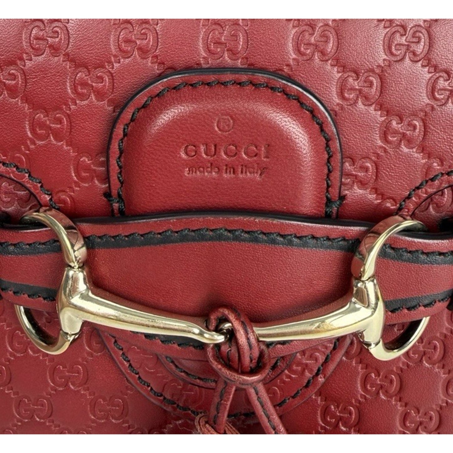 Gucci Microguccissima Mini Emily Bag Crossbody with Tassels in Red Leather S17