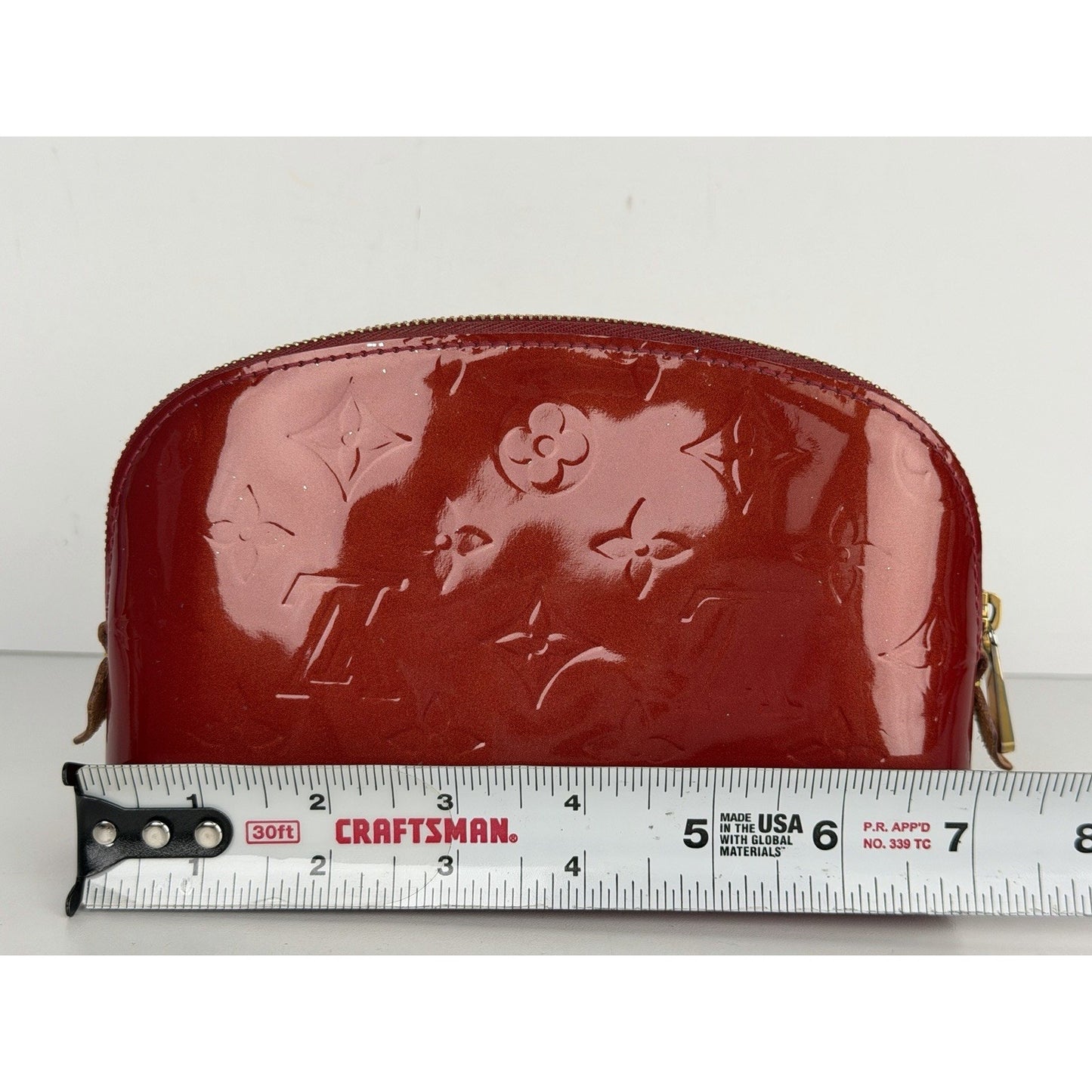 Louis Vuitton Pomme D'Amour Cosmetic Pouch in Monogram Vernis Red Leather 2012