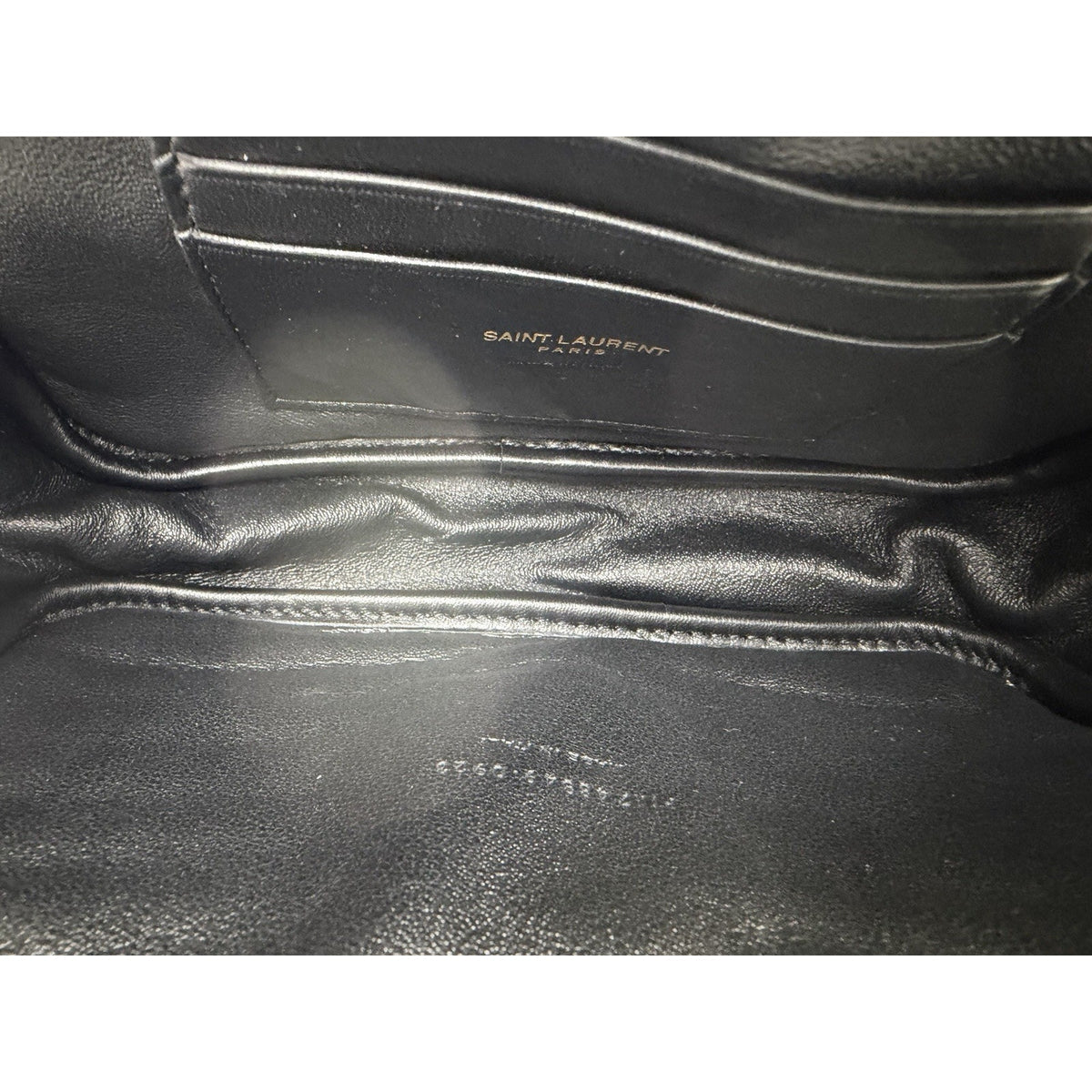 Saint Laurent Chevron Lou Camera Mini Shoulder Bag in Brown Leather S20