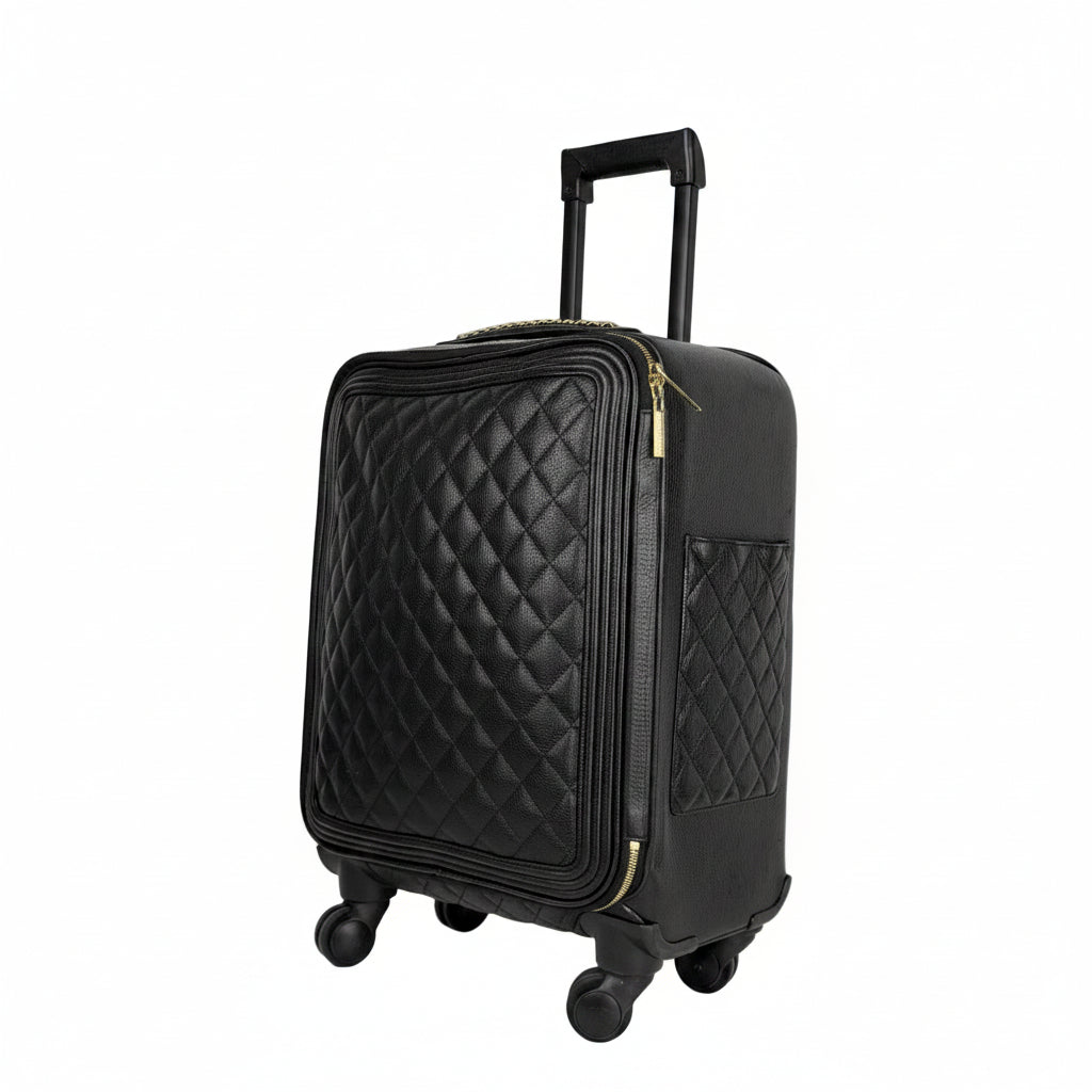 Chanel Quilted Coco Case Trolley in Black Leather