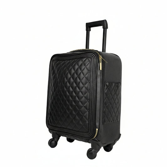 Chanel Quilted Coco Case Trolley in Black Leather