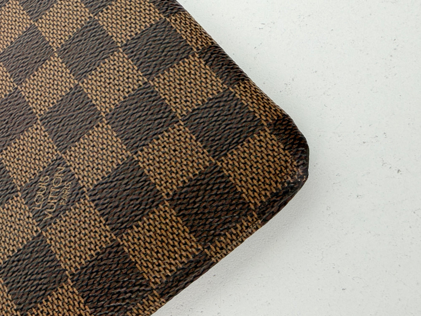 Louis Vuitton Daily Pouch in Brown Damier Ebene Coated Canvas and Red Leather 2020 YS12