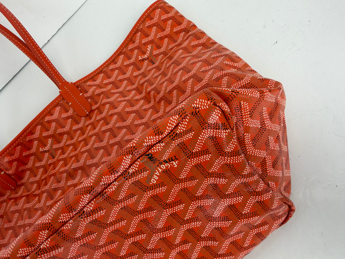Goyard Goyardine St. Louis PM Goyard Tote in Orange Coated Canvas YD7