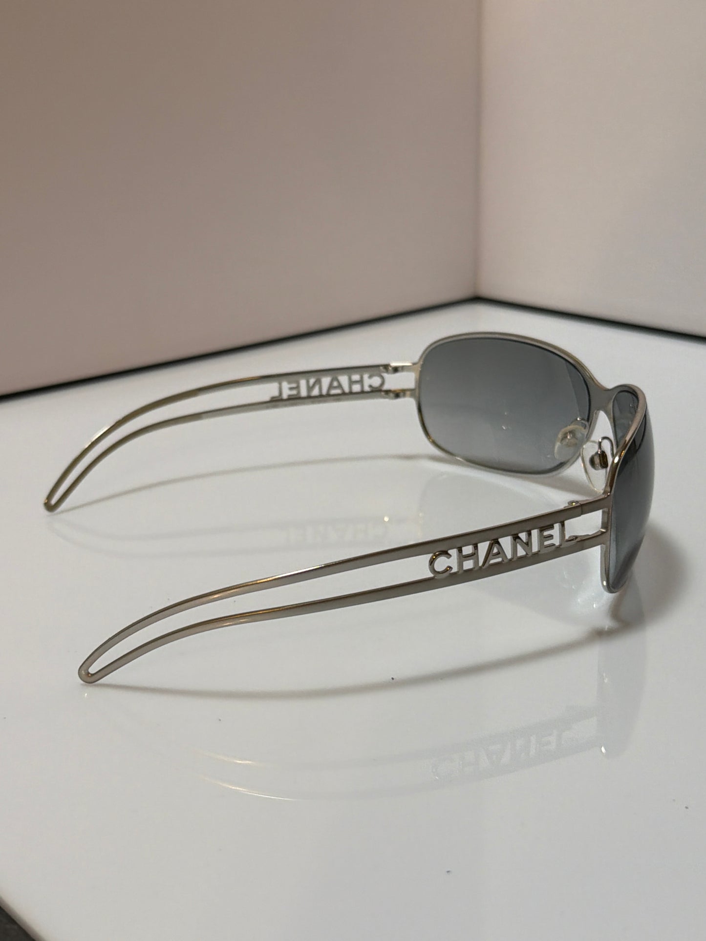 Chanel Vintage 4149 Silver Tone Metal Sunglasses