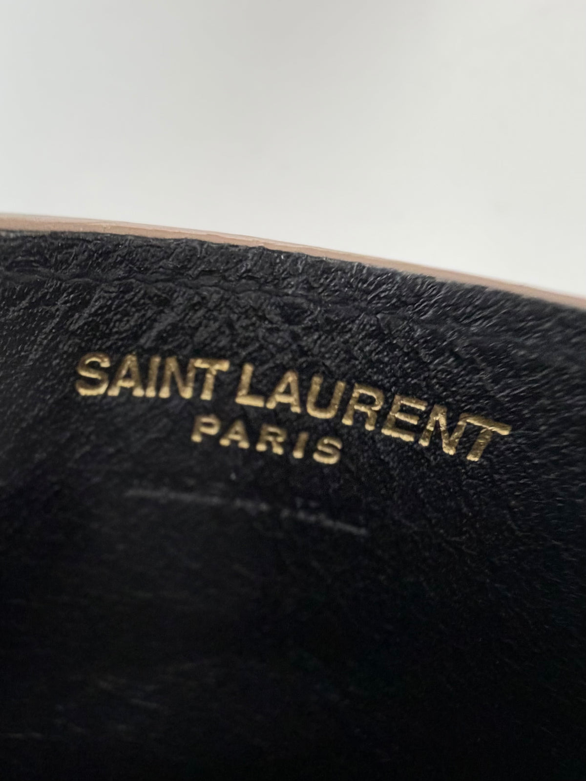Saint Laurent Cassandre Matelasse Card Case in Beige Grain De Poudre Leather K-3