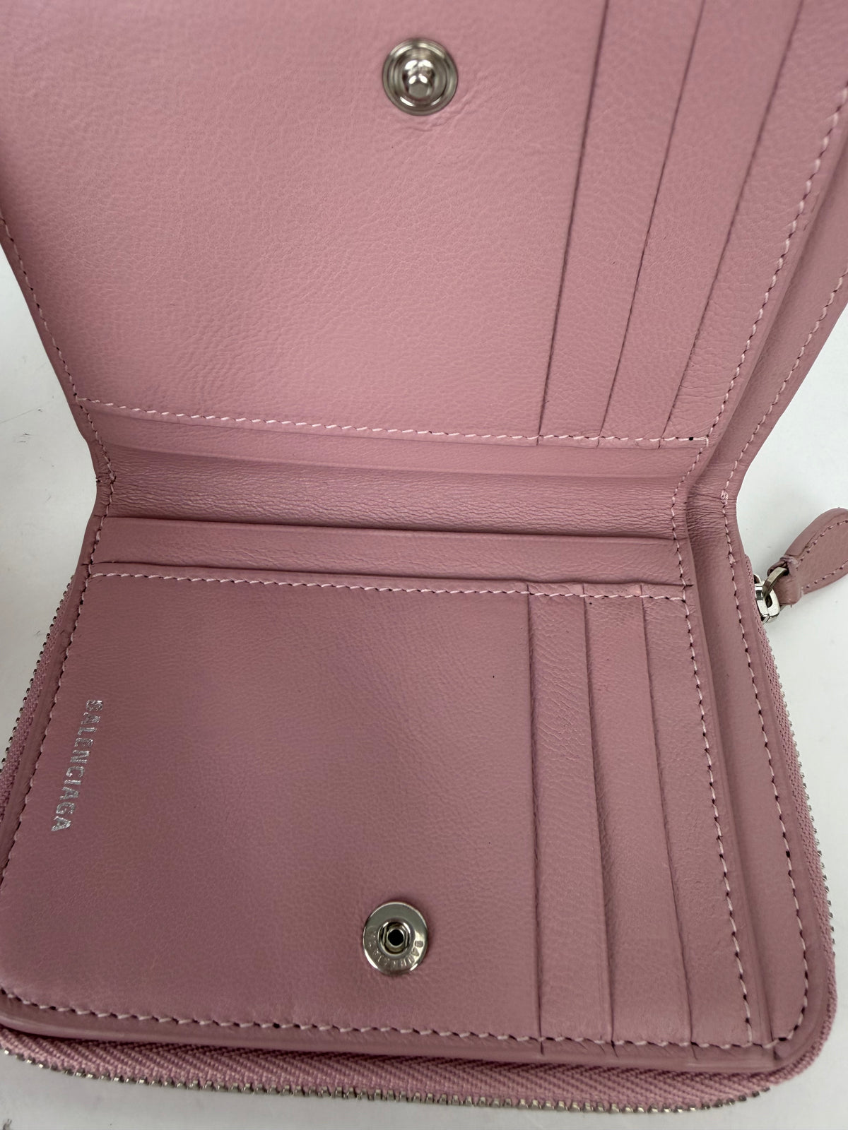 Balenciaga Cash Flap Coin Card Holder in Blush Pink Leather YK2
