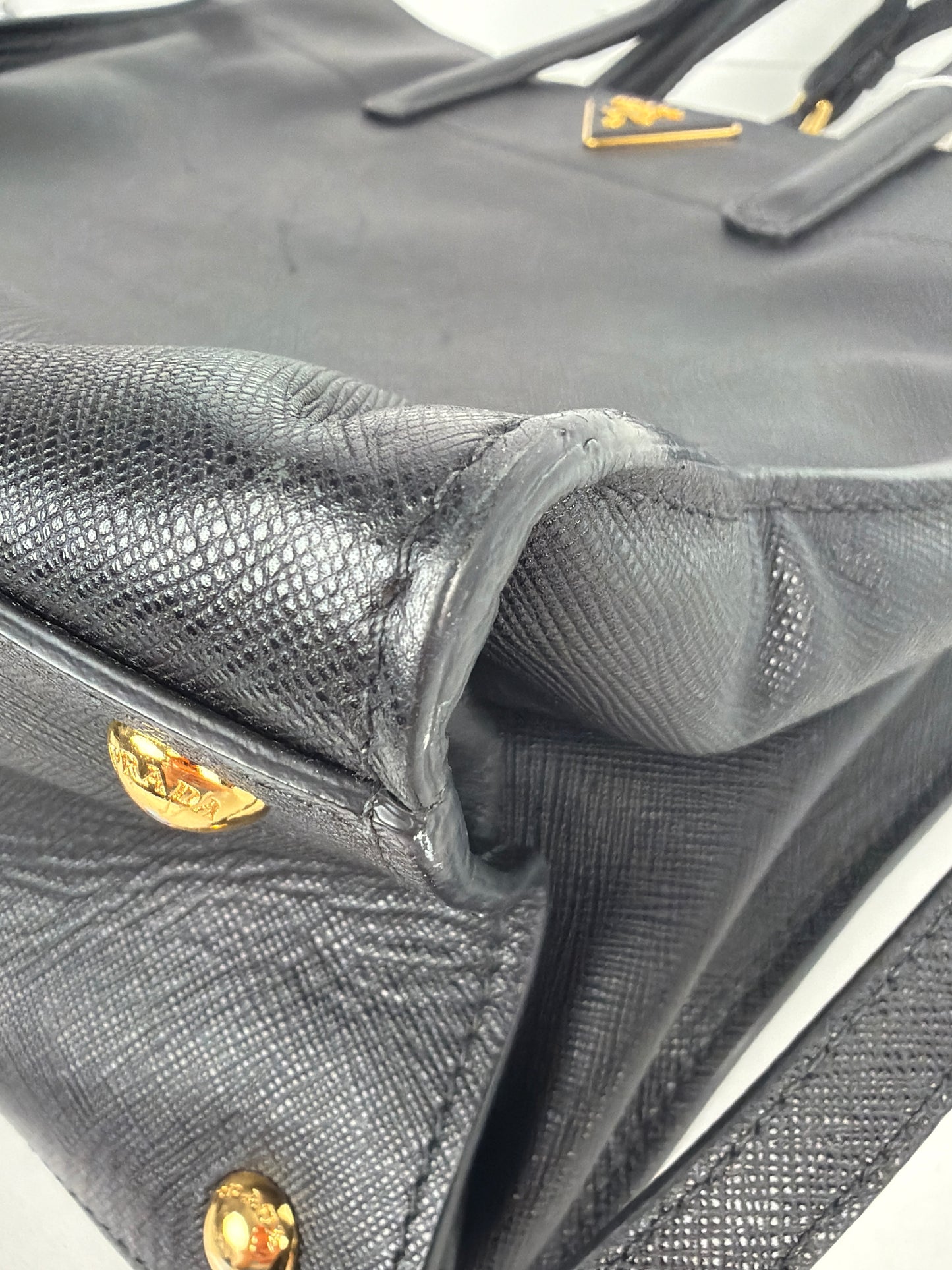 Prada Saffiano Leather Black Leather Shoulder Bag