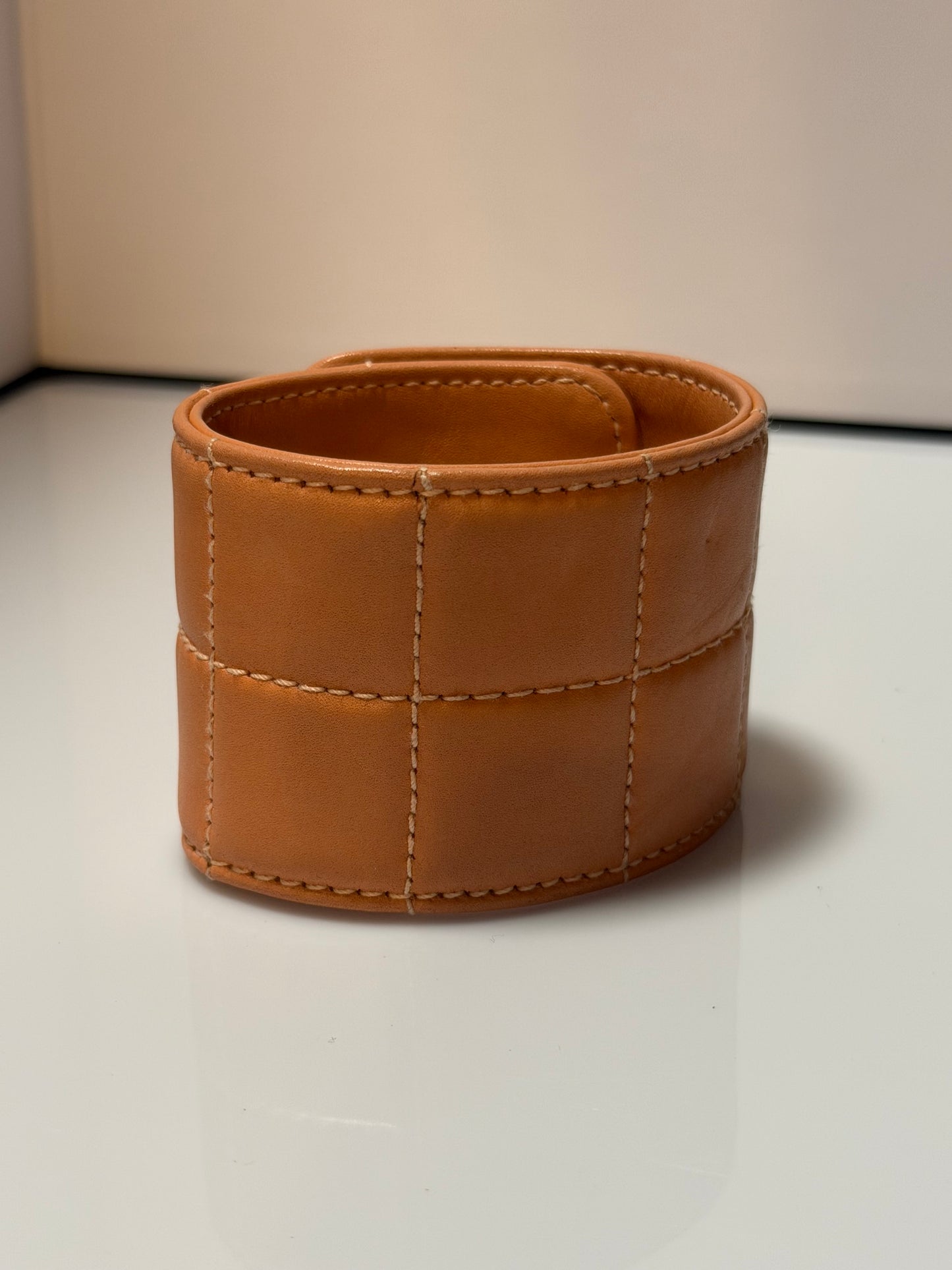 Chanel Leather Pink CC Wrap Bracelet