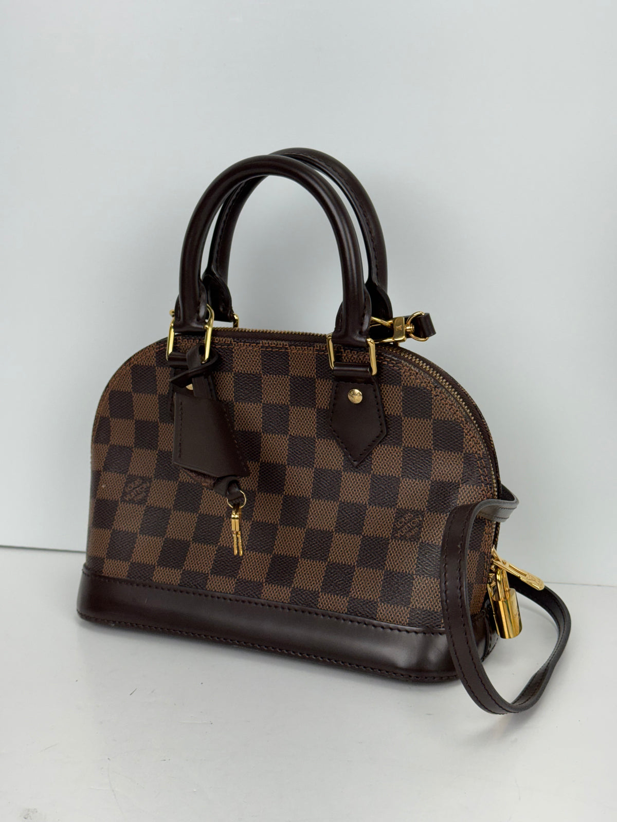 Louis Vuitton Alma BB Handbag in Damier Ebene Coated Canvas 2017 YS