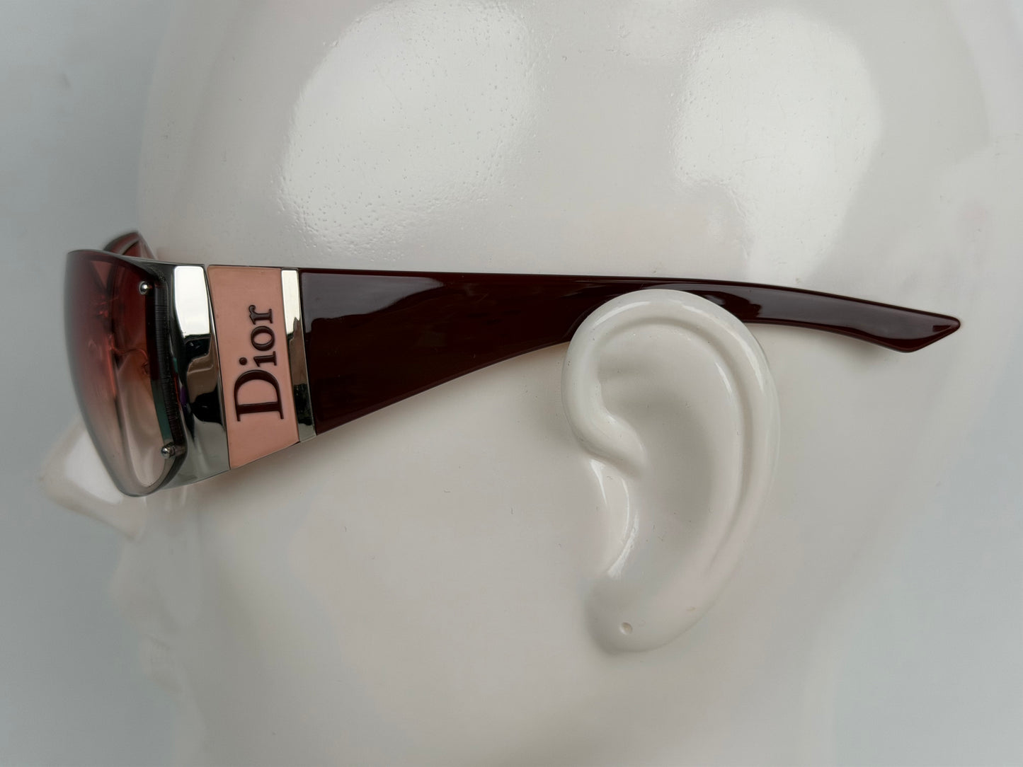 Christian Dior Subdior Sunglasses Vintage in Burgundy Frame with Red Ombre Lenses YK-3