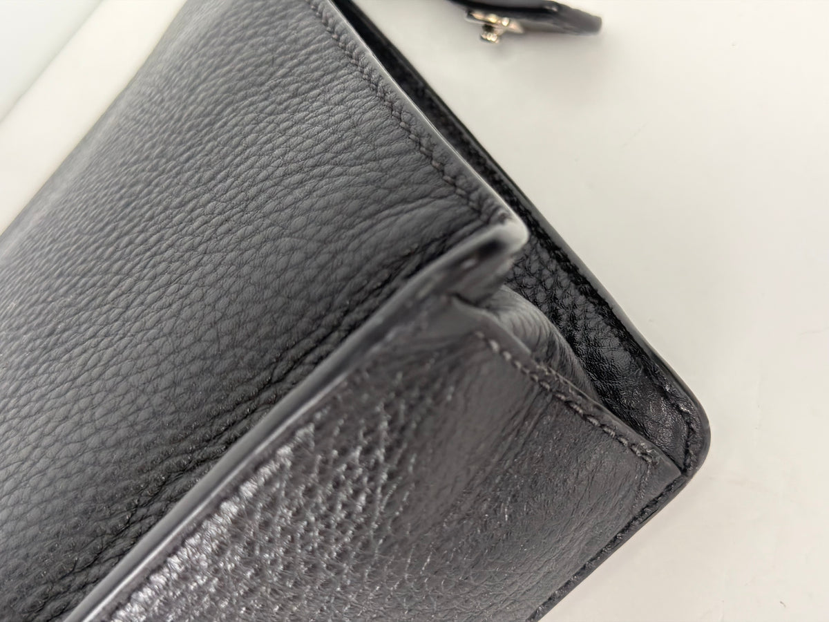 PRADA Vitello City Clutch Bag in Black Vitello Leather YS14