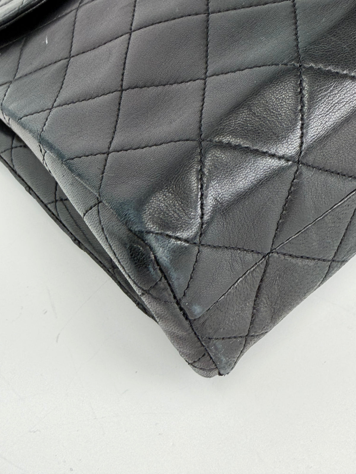 Chanel CC Chain Tote Bag Vintage in Black Lambskin Leather 1989-1991 YD-6