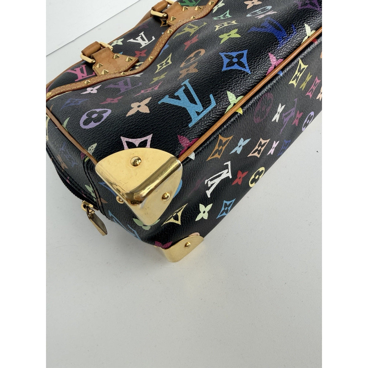 Louis Vuitton Trouville Top Handle Bag in Black Coated Canvas Vintage 2005 E2