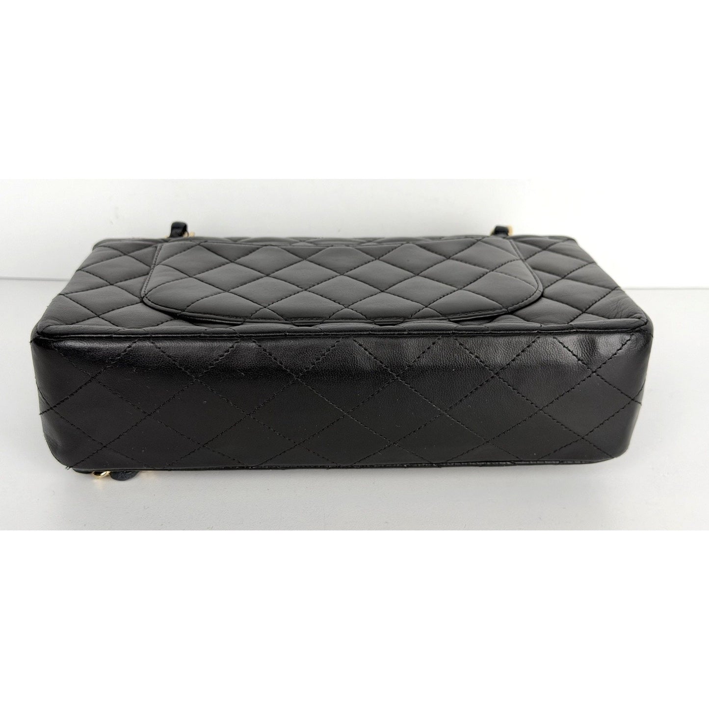 CHANEL Shoulder Bag Double Flap Small Black Quilted Leather 2009-2010 U2