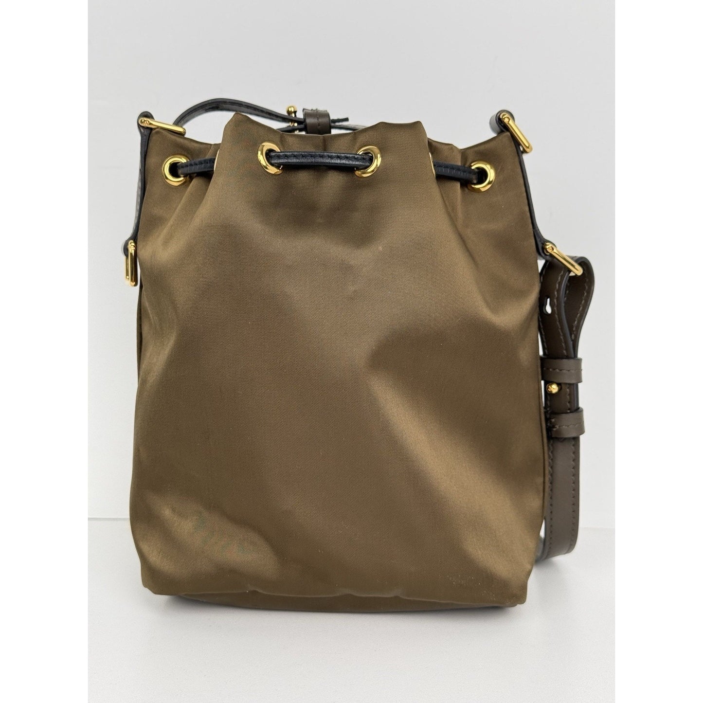 Tom Ford Small Disco Bucket Bag Nylon Khaki Green with Gold Hardware