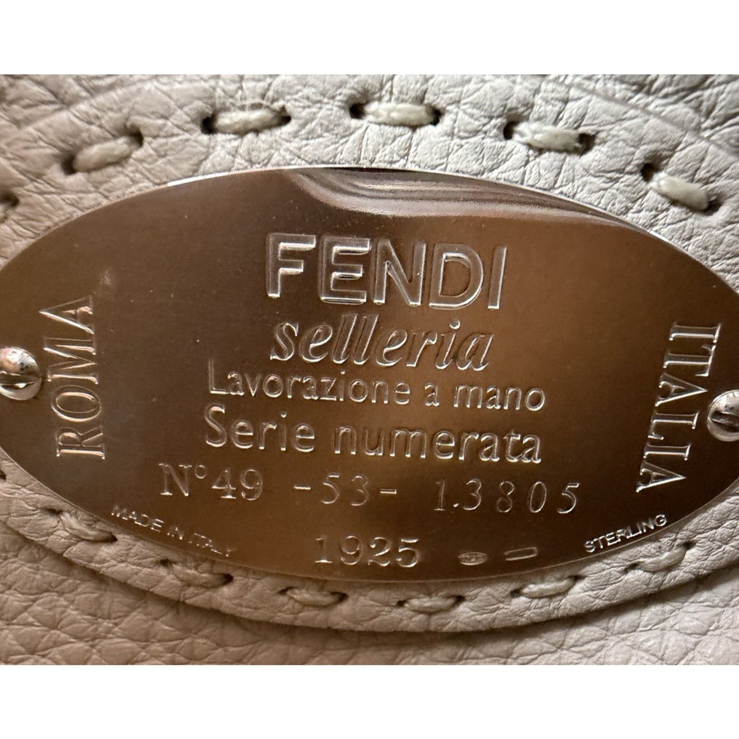 Fendi Selleria Peekaboo Handbag Medium Brown Cuoio Romano Leather B4