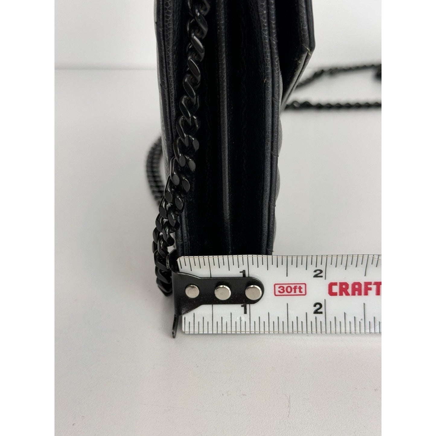 Saint Laurent Monogram Chain Wallet Medium in Black Matelasse Grained LeatherS12