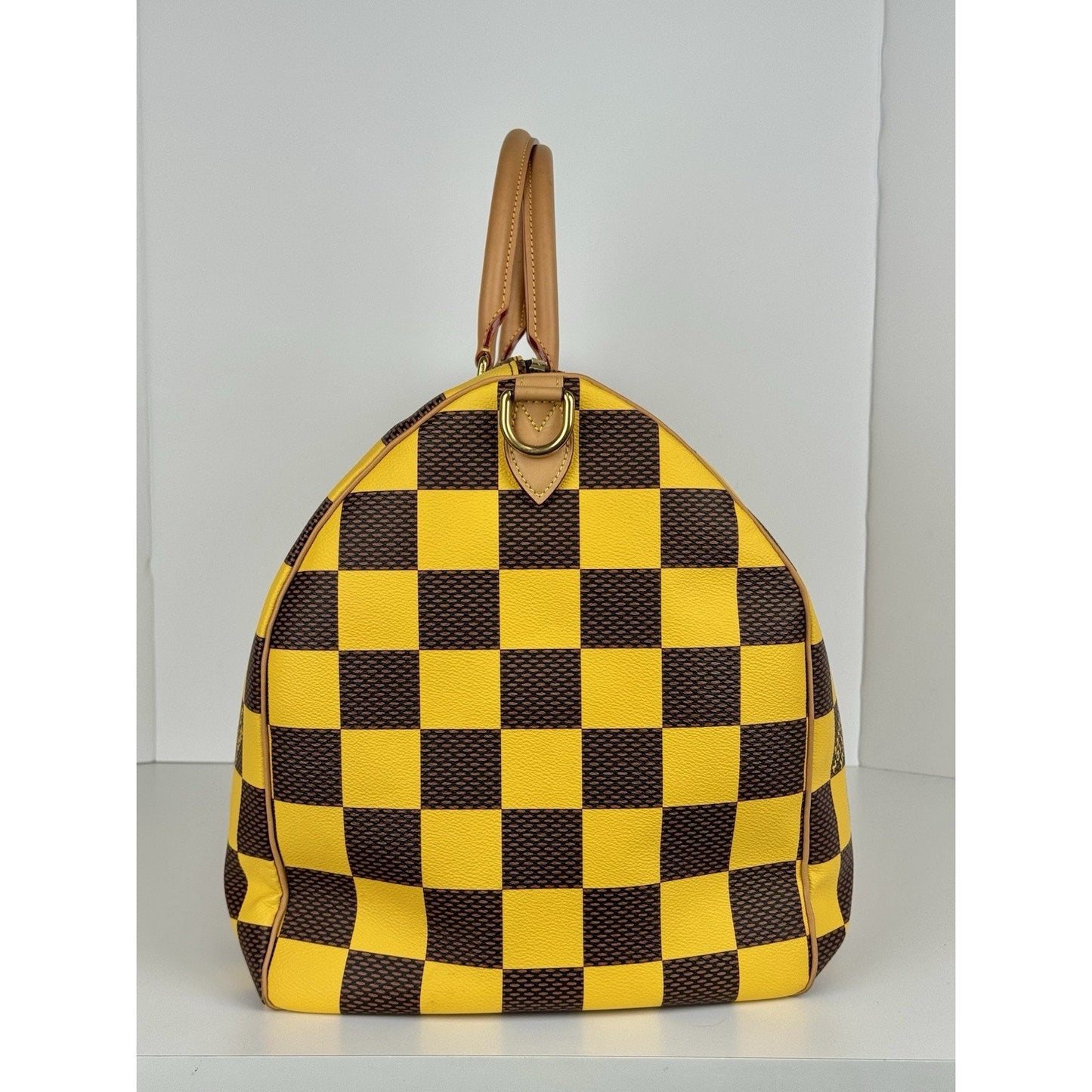 Louis Vuitton Speedy 55 Bandouliere Damier Pop Yellow and Brown Canvas