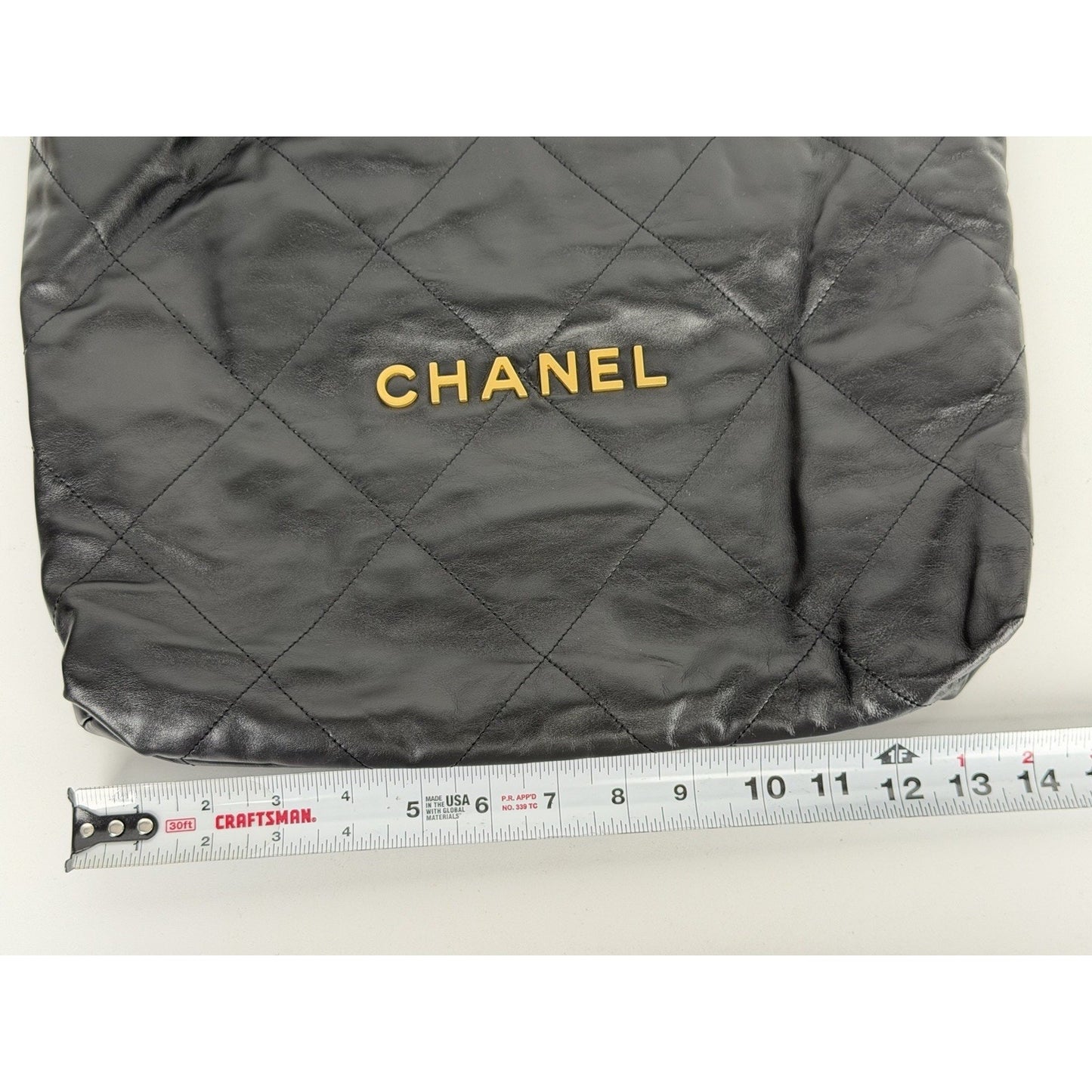 Chanel 22 Medium Handbag in Black Quilted Calfskin Leather NFC B2